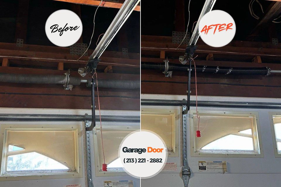 Before and after: garage door repair Burbank, IL